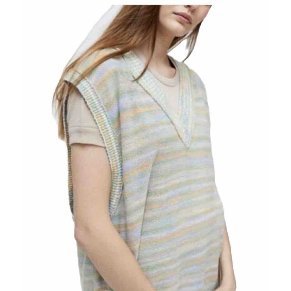 BDG urban outfitters Oversized Knitted Vest Striped V Neck Colorful Size XS